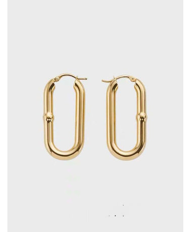 Rectangle Gold Hoop Earrings
